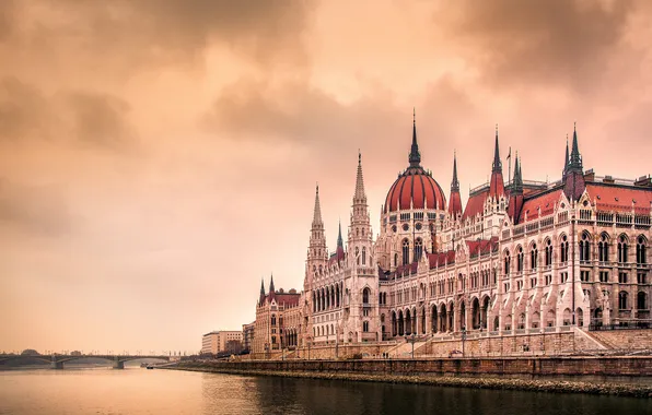 Картинка мост, город, архитектура, парламент, Венгрия, Будапешт, Budapest