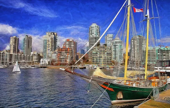 Пристань, яхты, порт, Канада, Ванкувер, Canada, Vancouver