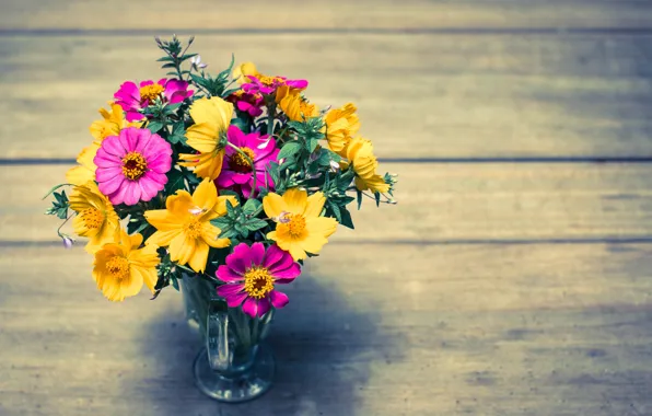 Цветы, яркий, букет, colorful, wood, flowers