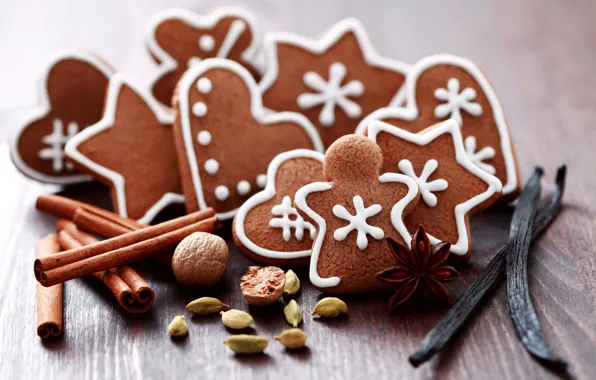 Картинка праздник, печенье, сладости, орешки, cookies, macaroon