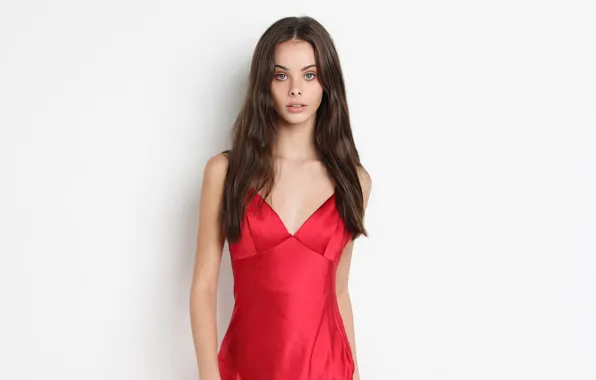 Взгляд, девушка, волосы, фигура, платье, красотка, Meika Woollard