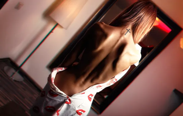 Девушка, спина, крест, тату, Ura Pechen, Randomshoot