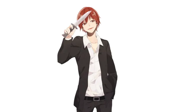 Фон, нож, парень, akabane karma, ansatsu kyoushitsu