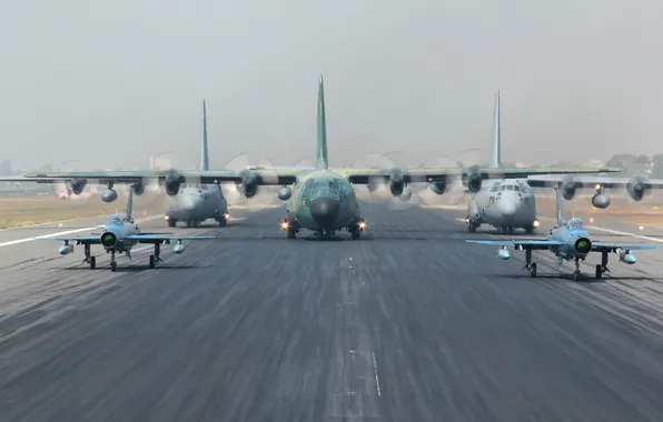 Картинка авиация, аэродром, Hercules, C-130H, F-7BG, C-130B