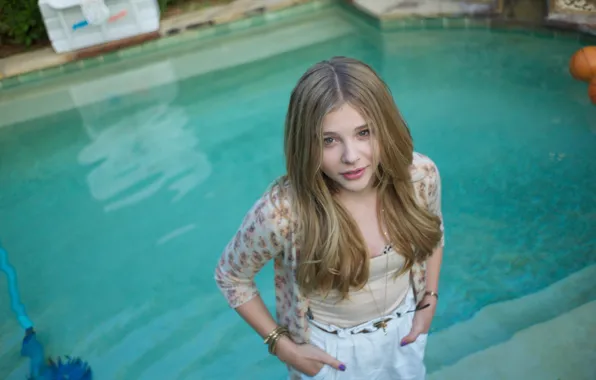 Взгляд, бассейн, актриса, Хлоя Грейс Морец, Chloe Grace Moretz