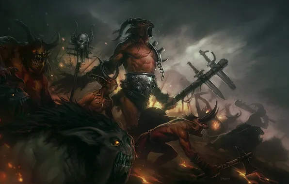 Картинка оружие, армия, арт, монстры, Diablo 3