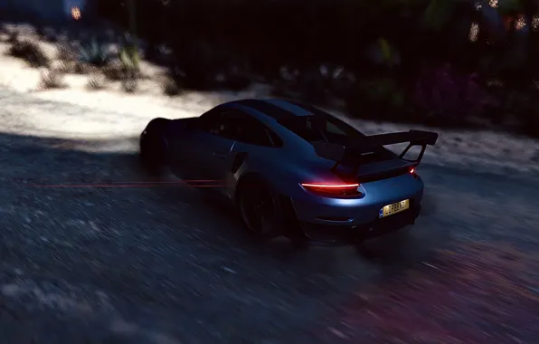 HDR, Porsche, Light, Night, Game, UHD, Xbox One X, Porsche 911 GT2 RS
