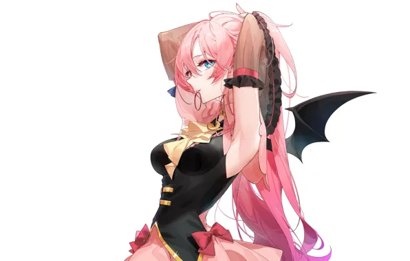 Girl, hot, sexy, pink, anime, wings, pretty, babe