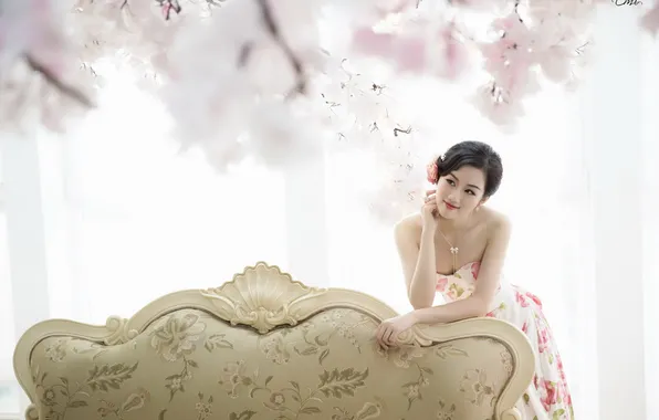 Взгляд, девушка, азиатка