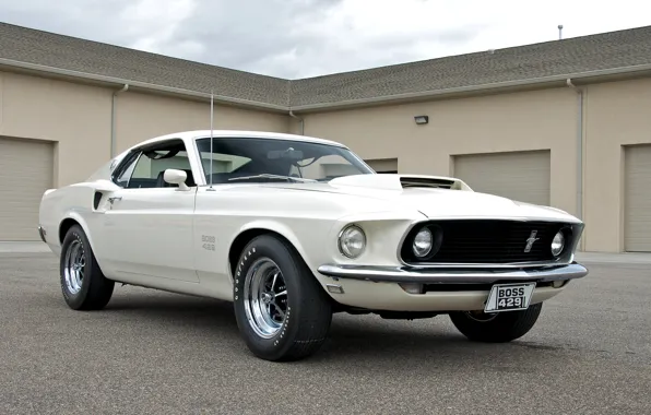 Белый, mustang, мустанг, 1969, white, ford, мускул кар, форд