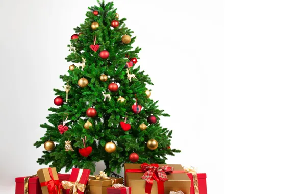 Картинка украшения, шары, игрушки, елка, новый год, подарки, Christmas, New Year