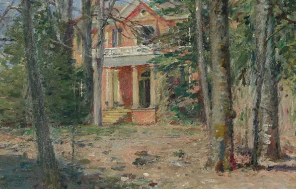 Пейзаж, картина, 1893, Теодор Робинсон, Theodore Robinson, Дом в Вирджинии