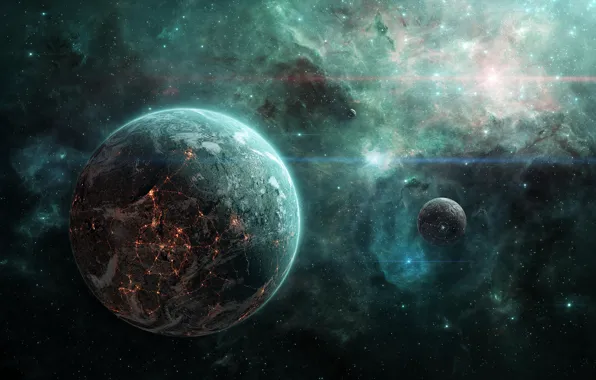 Stars, Space, Art, Planet, Nebula, cosmicspark, Tim Barton, by Tim Barton