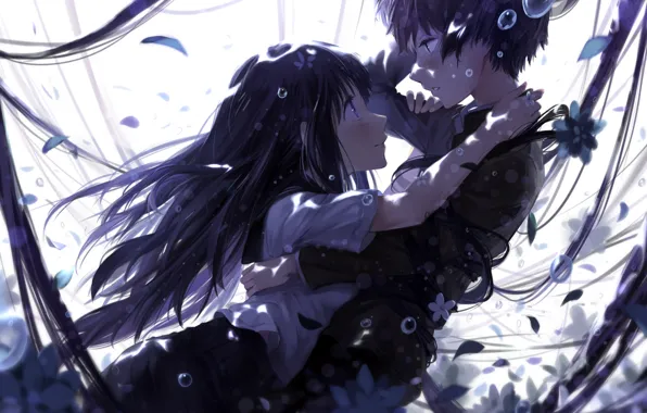 Anime, Hyouka, Chitanda Eru, Oreki Houtarou.
