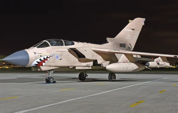Картинка авиация, тюнинг, зубы, Panavia Tornado, боевой самолёт, крылатая машина