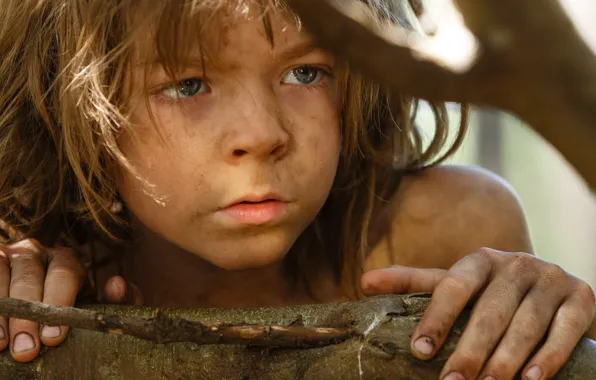 Wallpaper, Disney, forest, blue eyes, boy, face, fear, blond