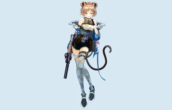 Girl, sexy, shorts, thighhighs, boobs, anime, beautiful, short hair