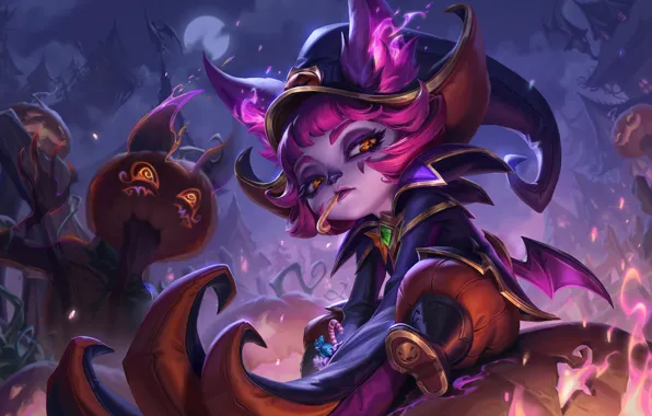 Halloween, Art, League of Legends, Skin, LoL, Game Art, Vex, Bewitching