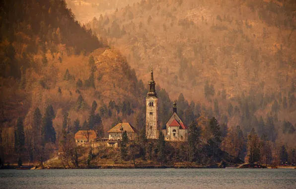Lake, Lake Bled, Slovenia, church, Assumption of Mary Pilgrimage Church, Bled, Upper Carniola