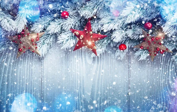 Зима, снег, украшения, елка, Новый Год, Рождество, happy, Christmas