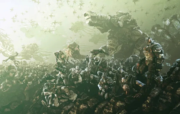 Картинка армия, саранча, Gears of War