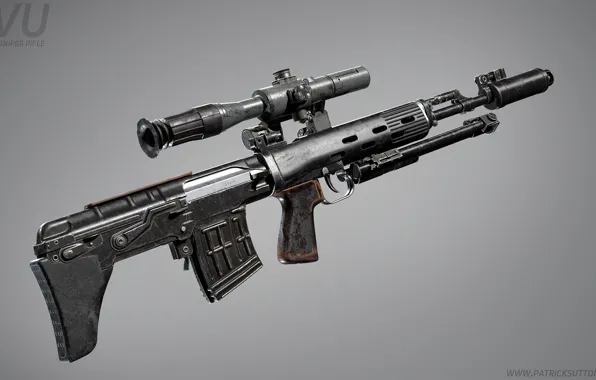Картинка рендеринг, оружие, gun, weapon, render, custom, sniper rifle, снайперкая винтовка