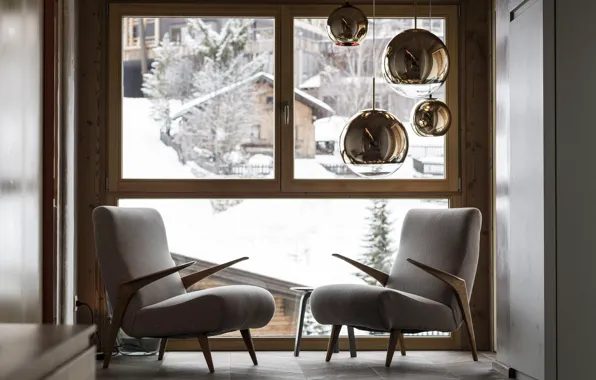 Кресло, Alps, Chale, Rosa Alpina Penthouse, Вид на Альпы