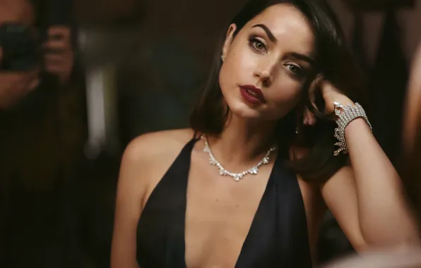Взгляд, поза, макияж, актриса, hair, Ana de Armas, Ана де Армас, Ana De Armas