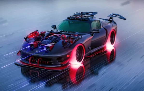 Авто, Машина, Dodge, Арт, Графика, Viper, Dodge Viper, Суперкар
