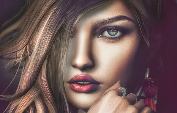 Глаза, девушка, портрет, губы
