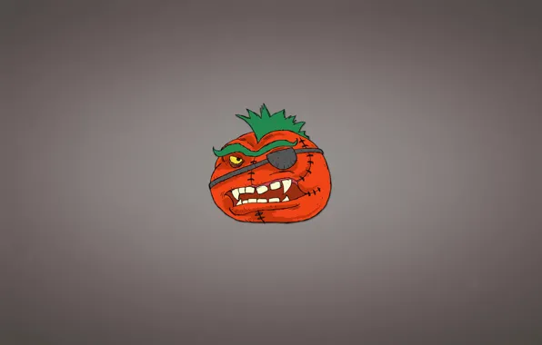 Картинка минимализм, прическа, повязка, томат, помидор, овощ, зубастый, Ирокез