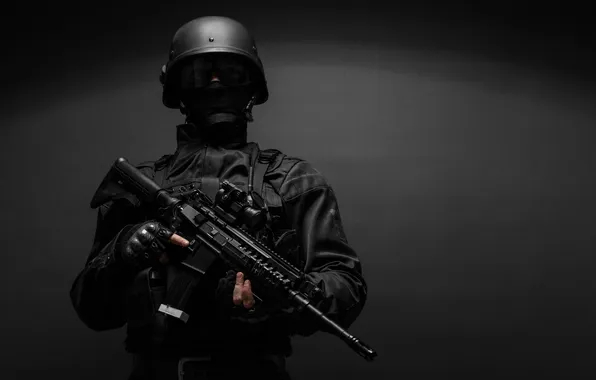 Gun, armor, military, army, force, mask, cop, counter