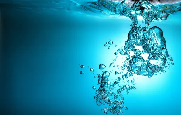 Bubbles, blue, water