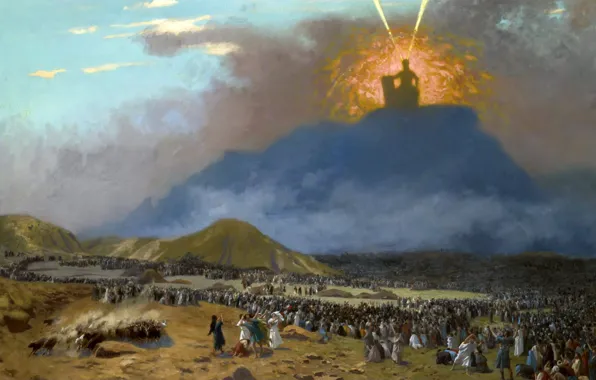 Картинка картина, религия, мифология, Жан-Леон Жером, Моисей на Горе Синай