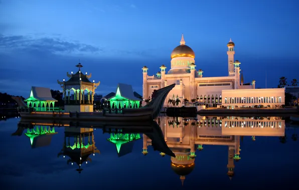 Мечеть, минареты, Brunei, boat ride around Bandar Seri Begawan, Sultan Omar Mosque