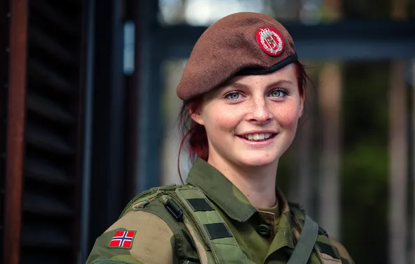 Soldier, portrait, Cathrine, Norwegian Armed Forces