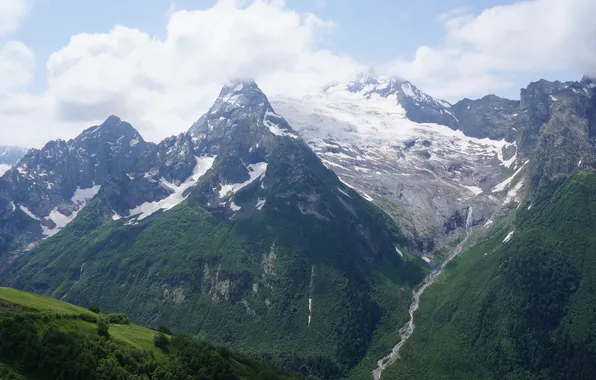 Пейзаж, горы, природа, landscape, nature, mountains, кавказ, домбай