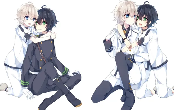 Аниме, арт, парни, Микаэла, Owari no Seraph, последний серафим, Юичиро