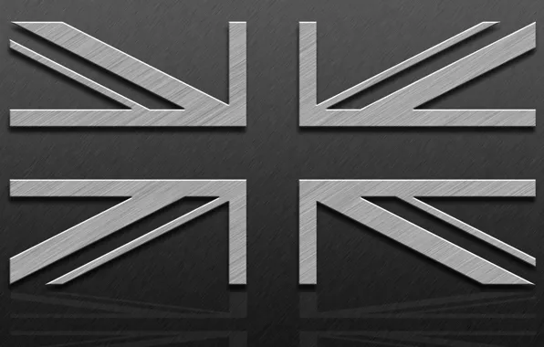 Линия, флаг, Великобритания, Текстура, металлик