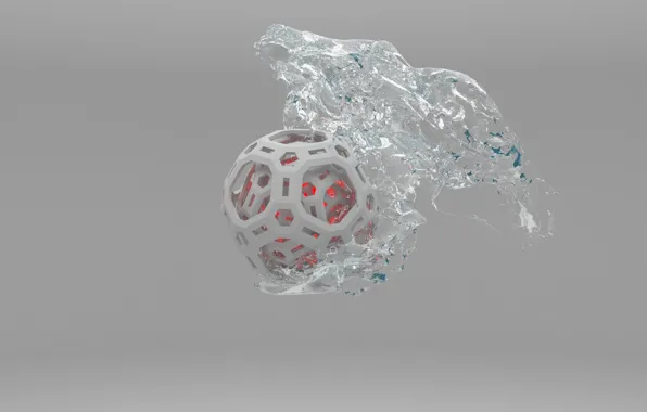 Вода, свет, шар, атмосфера, 3ds max, ball, Vray, RealFlow