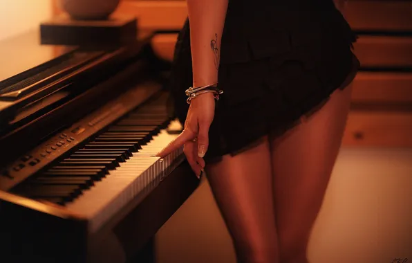 Girl, Legs, Beauty, View, Piano, Pretty, Lolita, Laurent KC