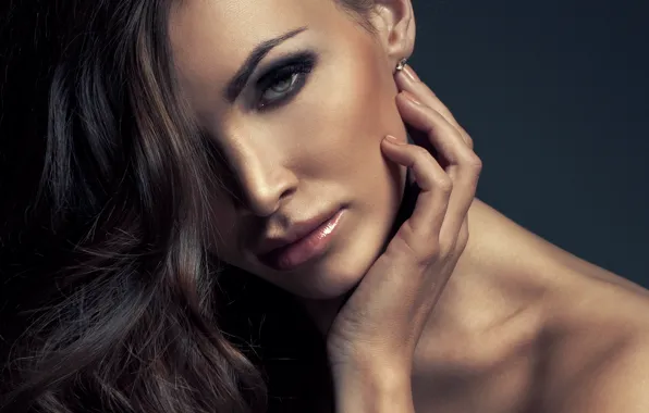Картинка взгляд, девушка, лицо, волосы, портрет