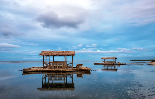 Картинка море, домики, Philippines, Calatagan, Calabarzon