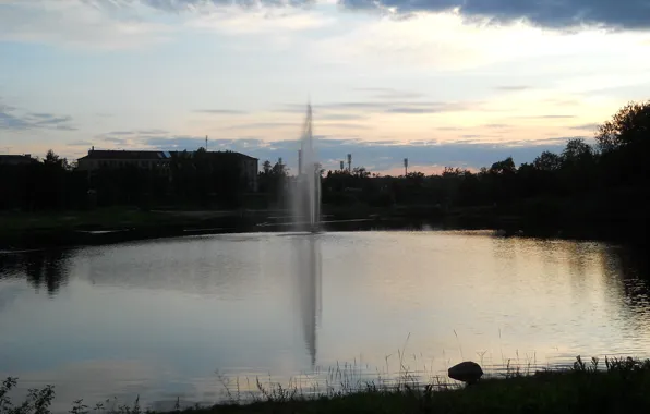 Закат, фонтан, Петрозаводск