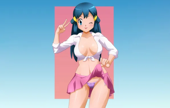 Girl, sexy, lingerie, panties, boobs, anime, beautiful, pretty