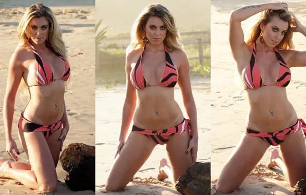 Girl, sexy, cleavage, beach, long hair, boobs, beautiful, pretty