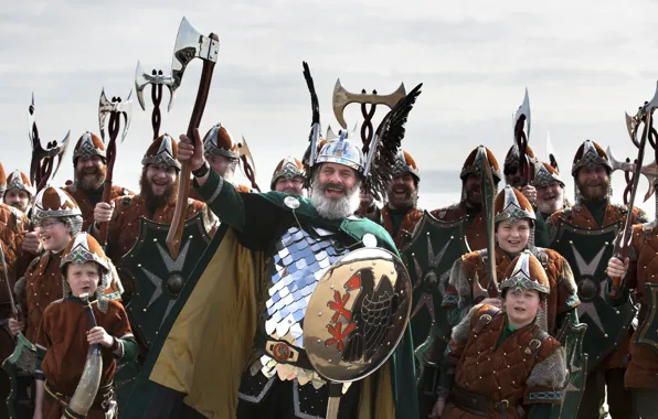Axe, sword, armor, crown, boy, ken, blade, cosplay
