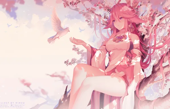 Ya miko, gadis seksi, dampak genshin