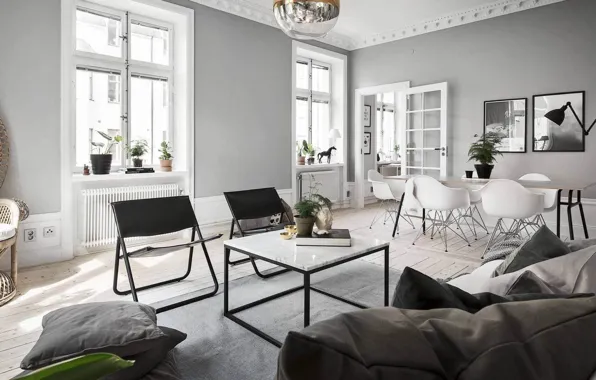 Дизайн, интерьер, гостиная, столовая, скандинавский стиль, Apartment in Stockholm, by Stylingbolaget