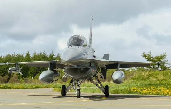 Картинка истребитель, аэродром, Fighting Falcon, многоцелевой, «Файтинг Фалкон», F-16B